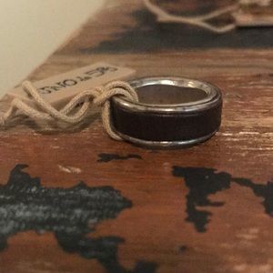 Leather and silver ring. Size 7